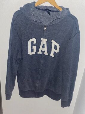 GAP Navy and White Zip Hoodie